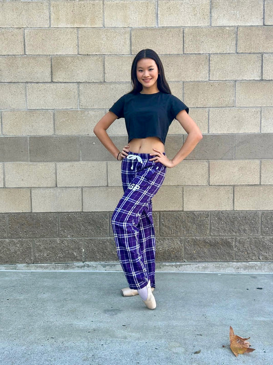 YAGP Purple Plaid Flannel Pants