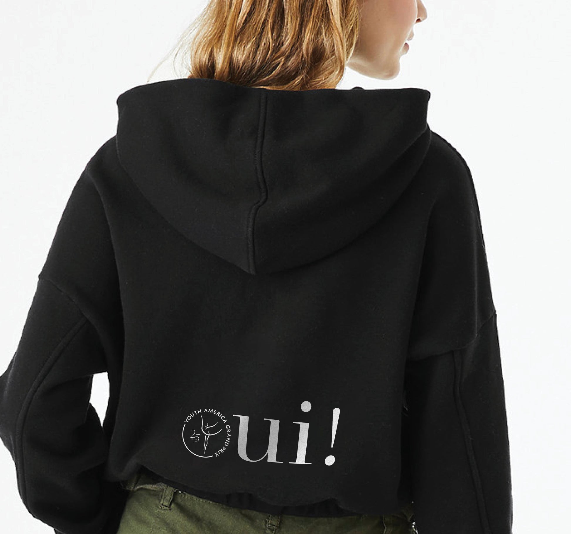 Merde Cropped Cinch Hoodie