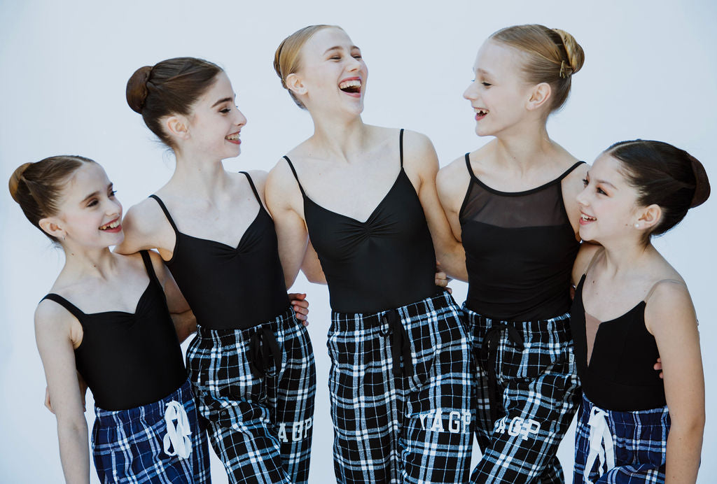 YAGP Black Plaid Flannel Pants