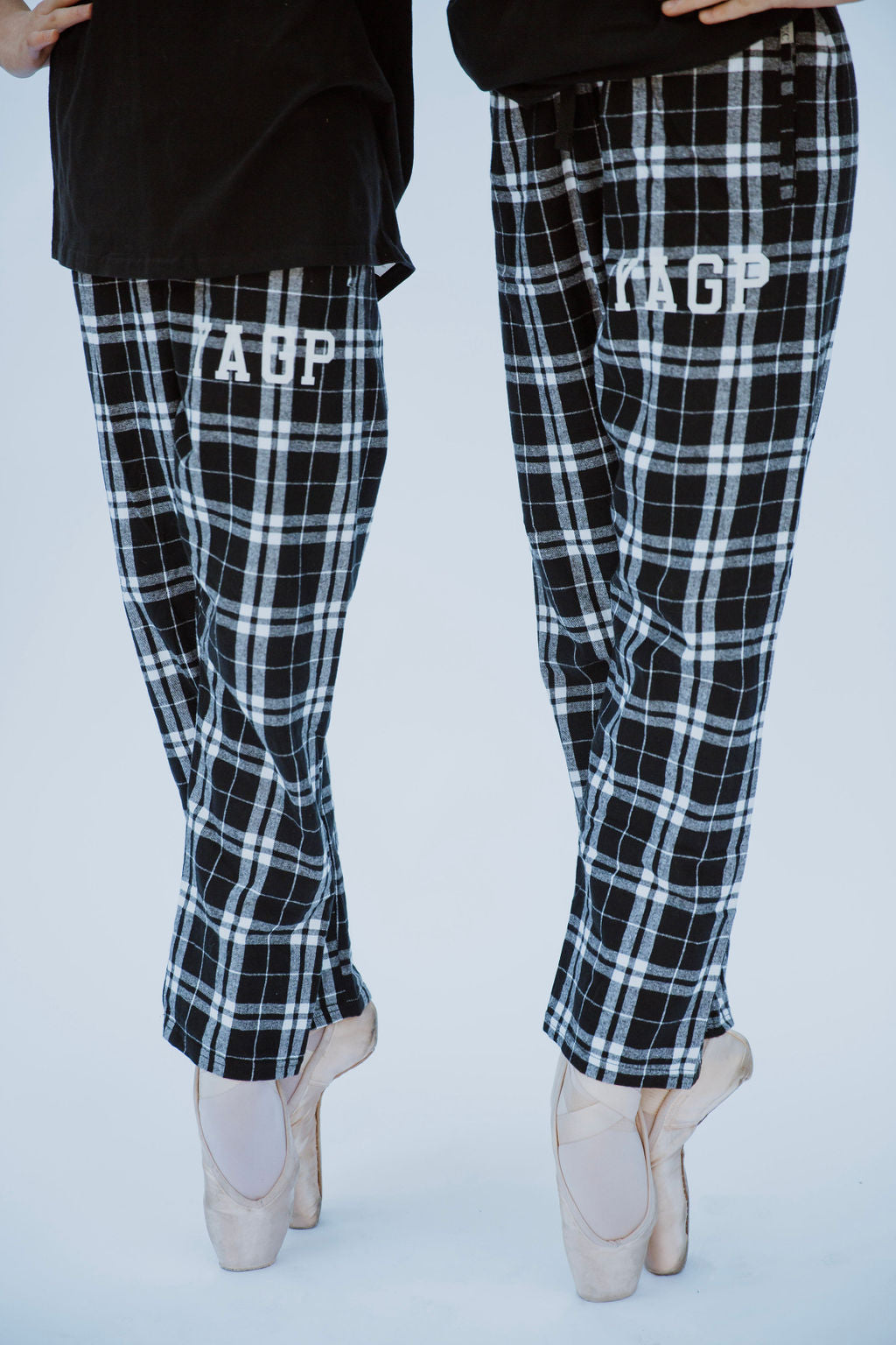 Collection of YAGP Black Plaid Flannel Pants in a gallery layout