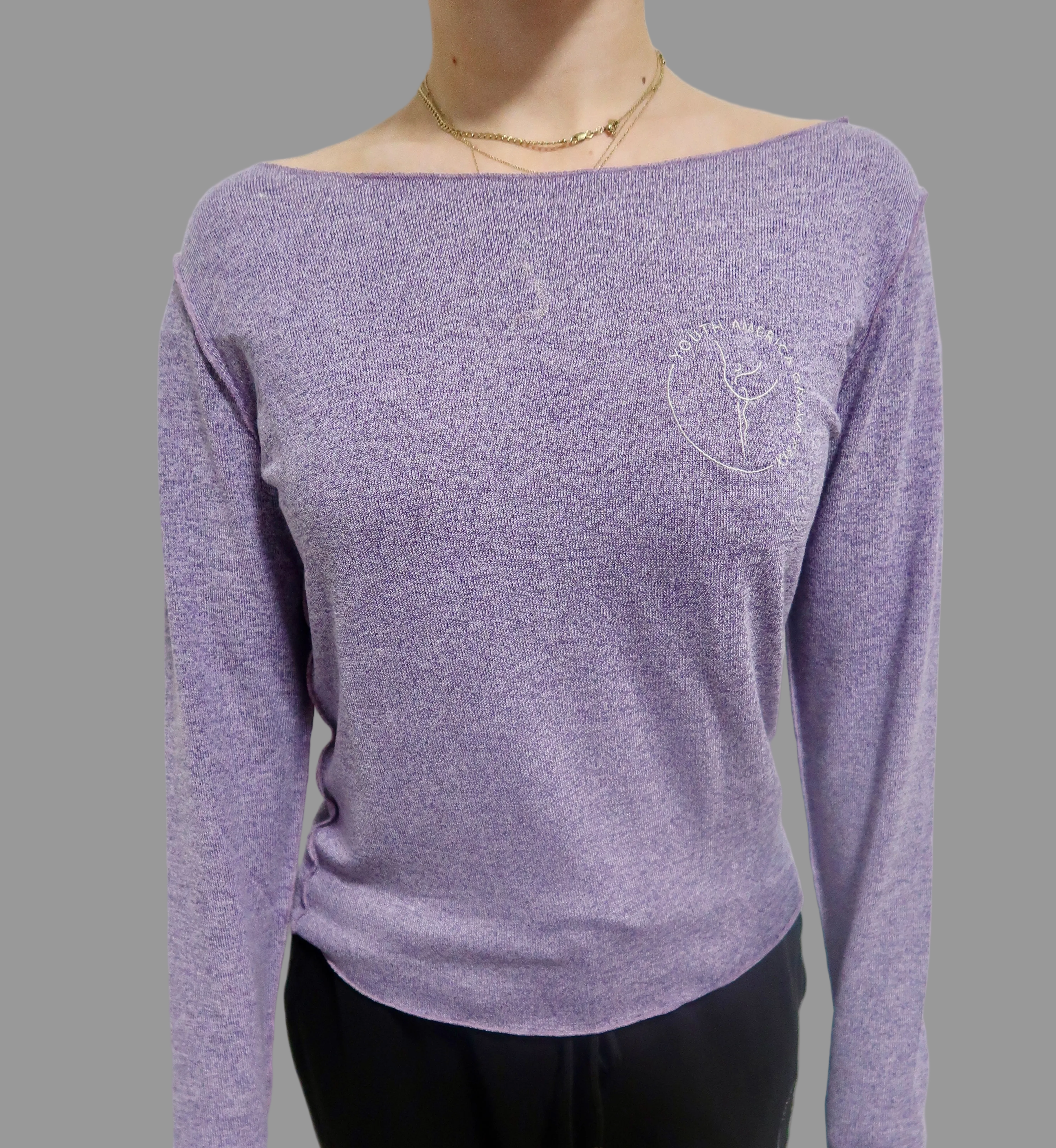 Image of Off the Shoulder Warm-Up Sweater