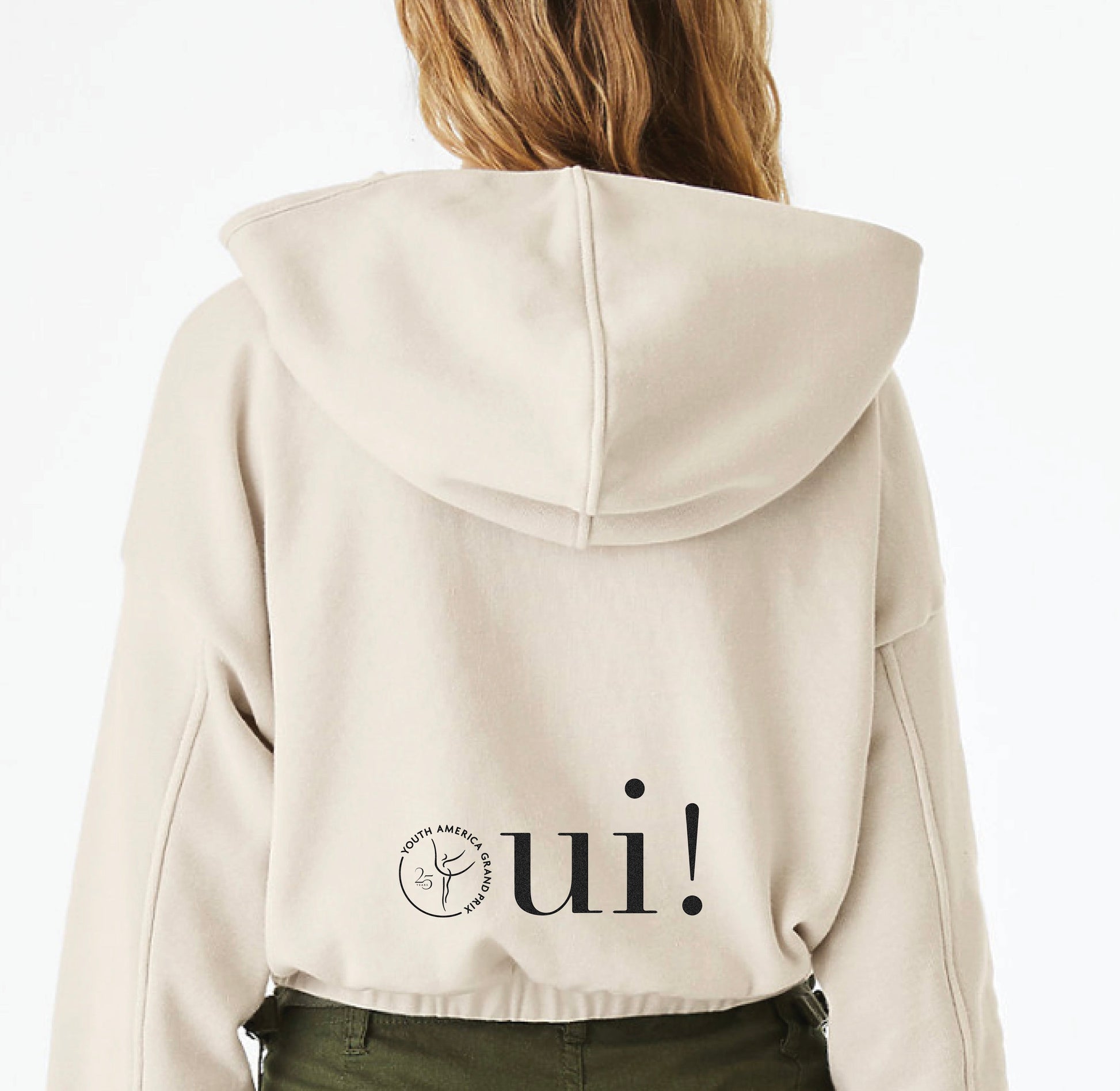 Merde Cropped Cinch Hoodie