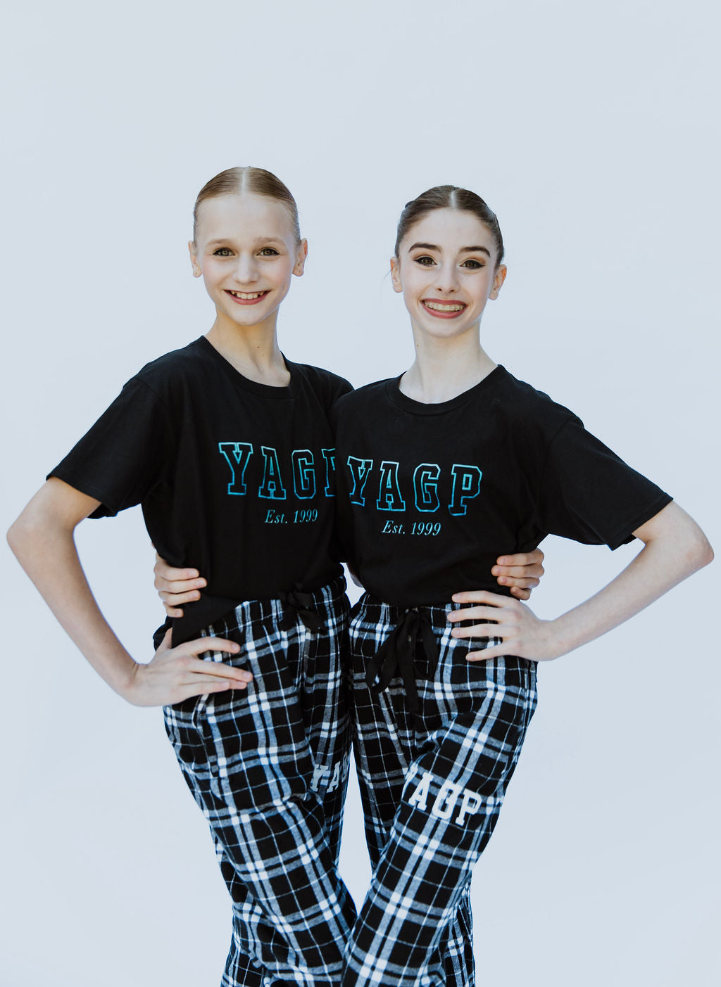 Collection of YAGP Black Plaid Flannel Pants in a gallery layout