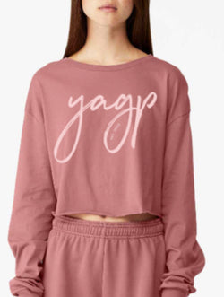 Collection of YAGP Script Long Sleeve Crop T-Shirt in a gallery layout