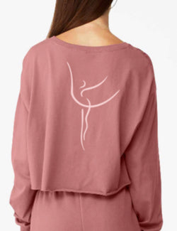 Collection of YAGP Script Long Sleeve Crop T-Shirt in a gallery layout