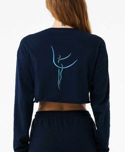 Collection of YAGP Script Long Sleeve Crop T-Shirt in a gallery layout