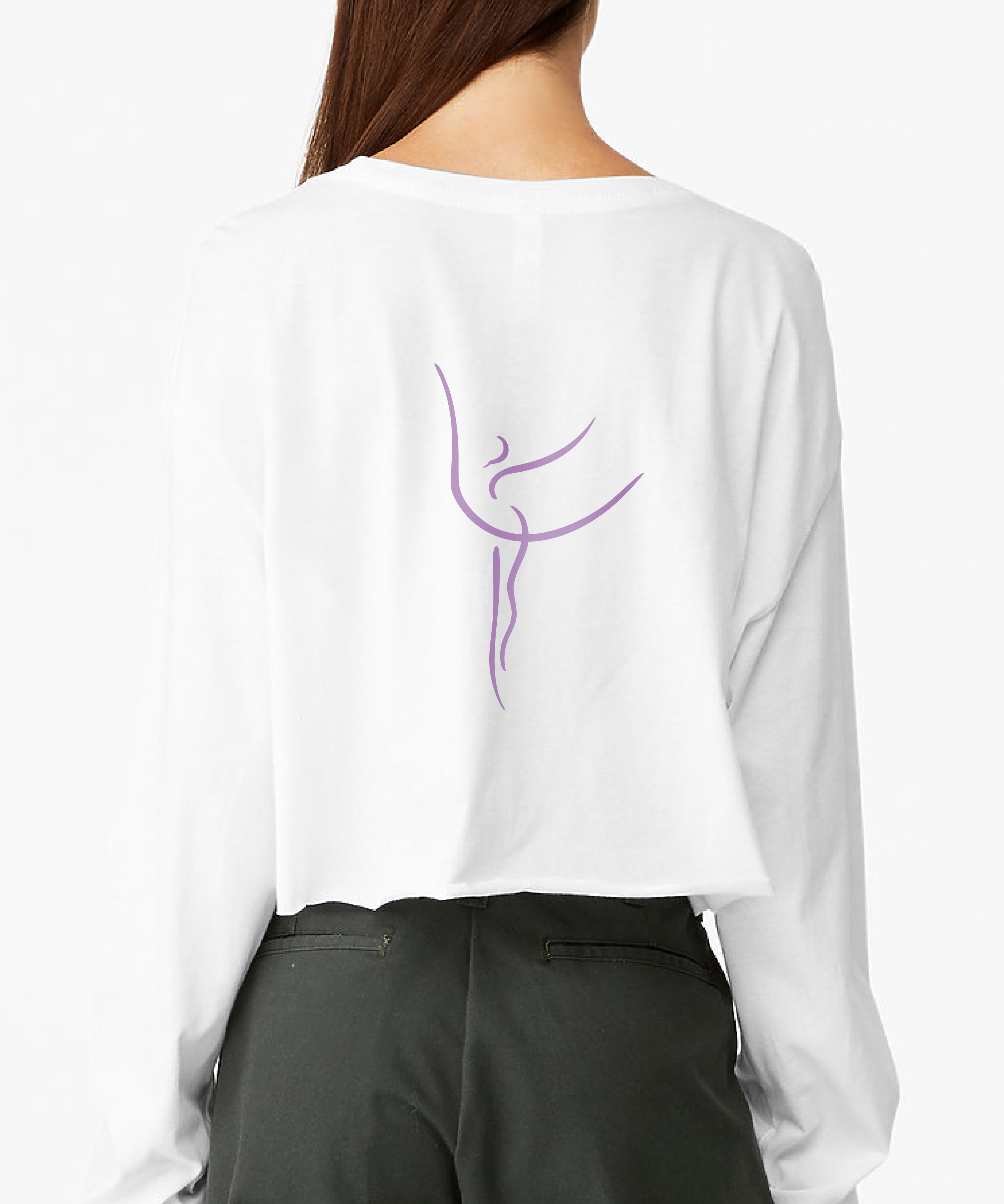 Collection of YAGP Script Long Sleeve Crop T-Shirt in a gallery layout