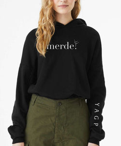 Collection of Merde Cropped Cinch Hoodie in a gallery layout