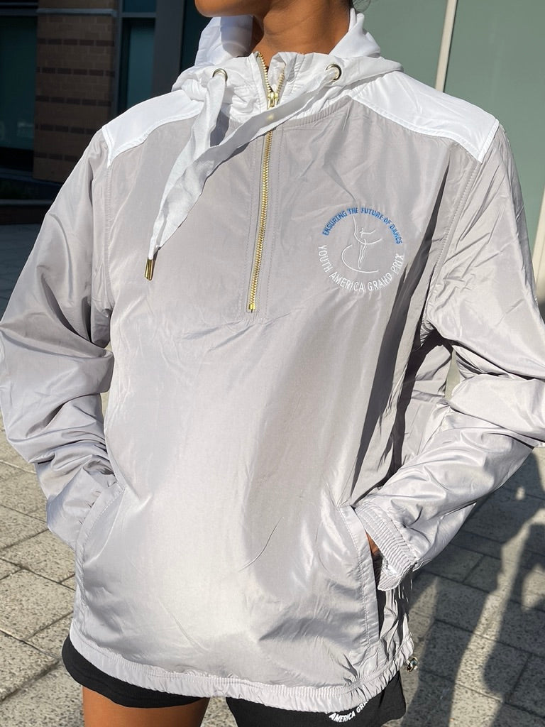 EMBROIDERED ANORAK JACKET - GREY/WHITE 2022-2023 SEASON- SALE